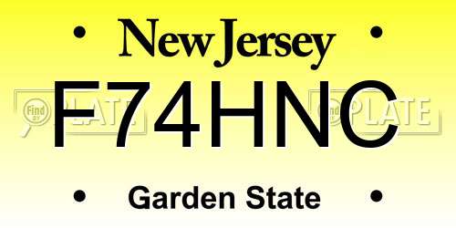 F74HNC New Jersey License Plate