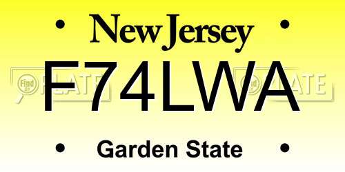 F74LWA New Jersey License Plate