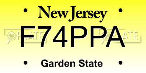 F74PPA New Jersey License Plate