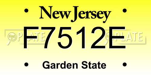 F7512E New Jersey License Plate