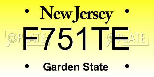 F751TE New Jersey License Plate