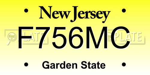 F756MC New Jersey License Plate