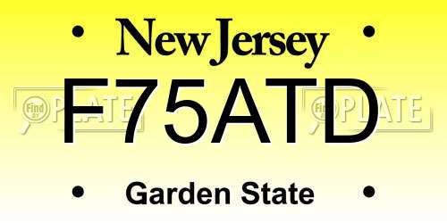 F75ATD New Jersey License Plate