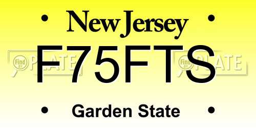 F75FTS New Jersey License Plate