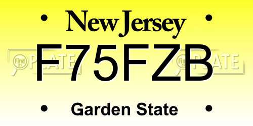 F75FZB New Jersey License Plate