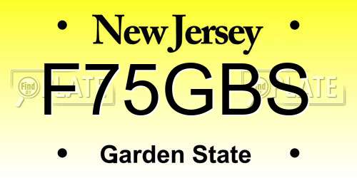 F75GBS New Jersey License Plate