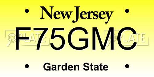 F75GMC New Jersey License Plate