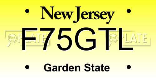 F75GTL New Jersey License Plate