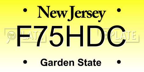 F75HDC New Jersey License Plate