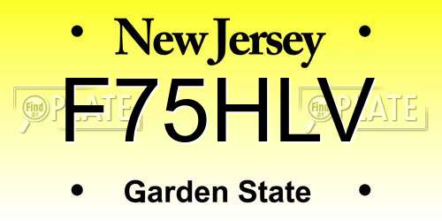 F75HLV New Jersey License Plate