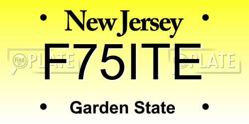 F75ITE New Jersey License Plate