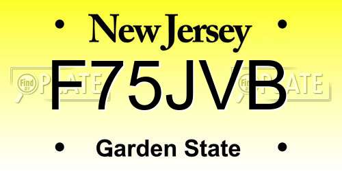 F75JVB New Jersey License Plate