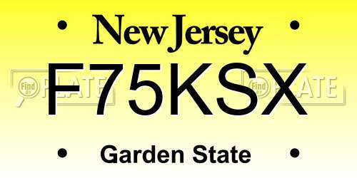 F75KSX New Jersey License Plate