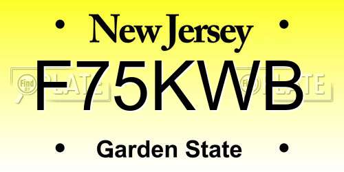 F75KWB New Jersey License Plate