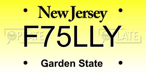 F75LLY New Jersey License Plate