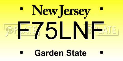 F75LNF New Jersey License Plate