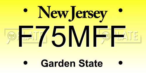 F75MFF New Jersey License Plate