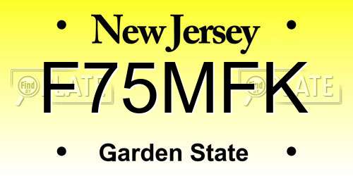 F75MFK New Jersey License Plate