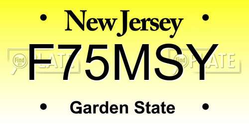 F75MSY New Jersey License Plate