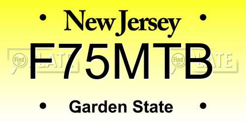 F75MTB New Jersey License Plate