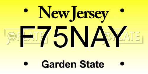 F75NAY New Jersey License Plate