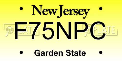F75NPC New Jersey License Plate