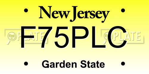 F75PLC New Jersey License Plate