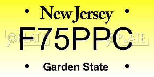 F75PPC New Jersey License Plate