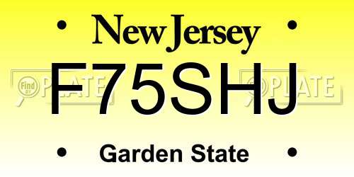 F75SHJ New Jersey License Plate