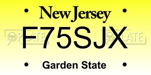 F75SJX New Jersey License Plate