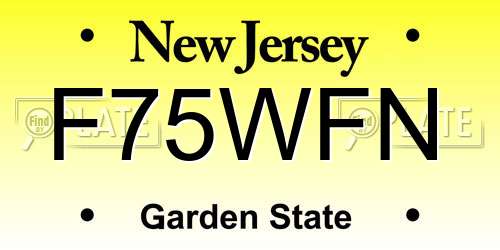 F75WFN New Jersey License Plate
