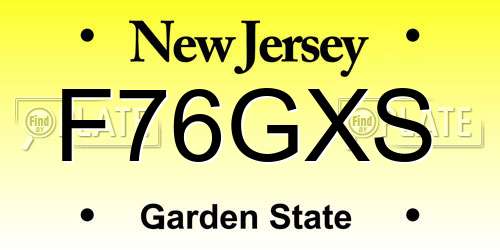 F76GXS New Jersey License Plate