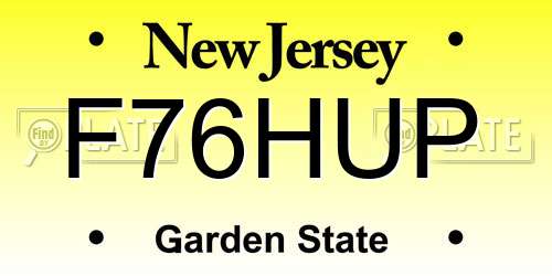 F76HUP New Jersey License Plate