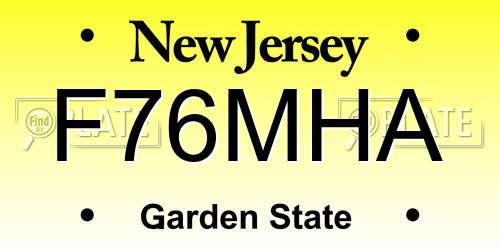 F76MHA New Jersey License Plate