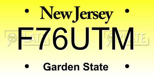 F76UTM New Jersey License Plate