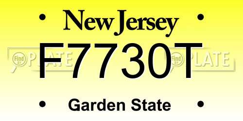 F7730T New Jersey License Plate