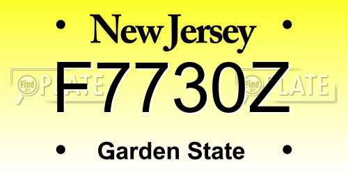 F7730Z New Jersey License Plate