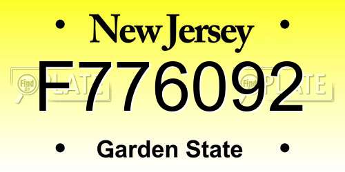 F776092 New Jersey License Plate