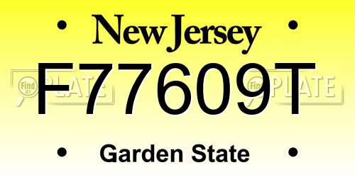 F77609T New Jersey License Plate