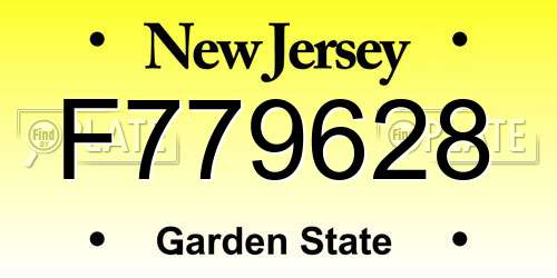 F779628 New Jersey License Plate