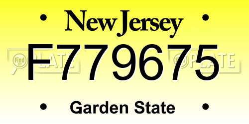 F779675 New Jersey License Plate