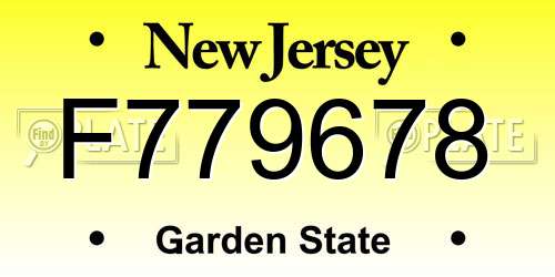 F779678 New Jersey License Plate