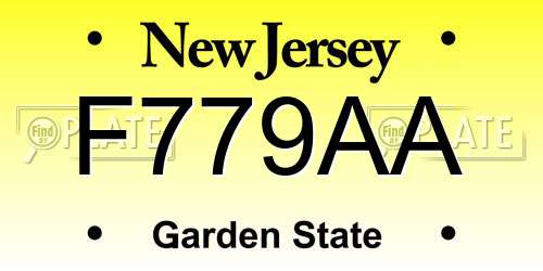 F779AA New Jersey License Plate