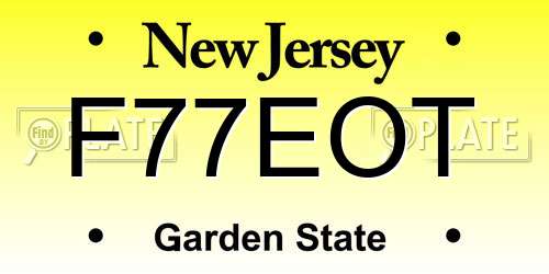 F77EOT New Jersey License Plate