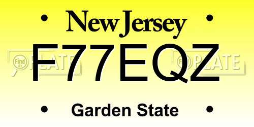 F77EQZ New Jersey License Plate
