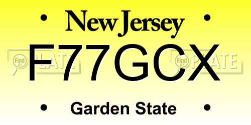 F77GCX New Jersey License Plate