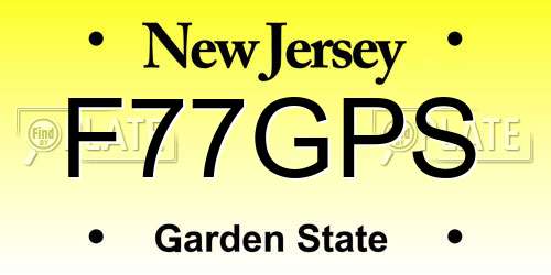 F77GPS New Jersey License Plate