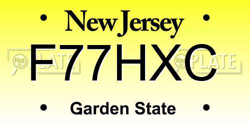 F77HXC New Jersey License Plate