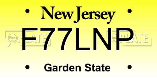 F77LNP New Jersey License Plate