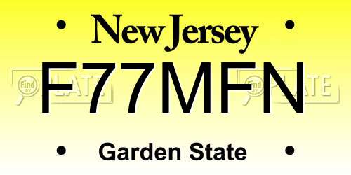 F77MFN New Jersey License Plate